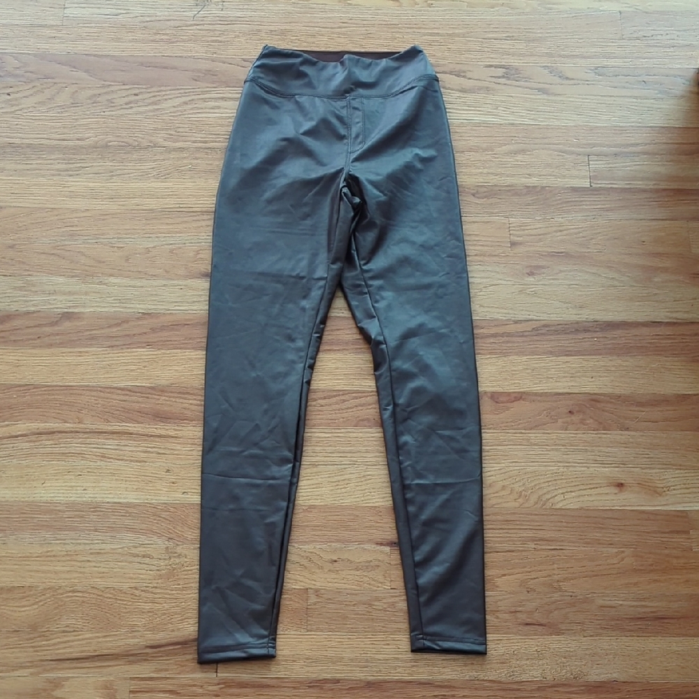 NWT Offline By Aerie Brown Real Luxe High-Rise Faux Leather Leggings